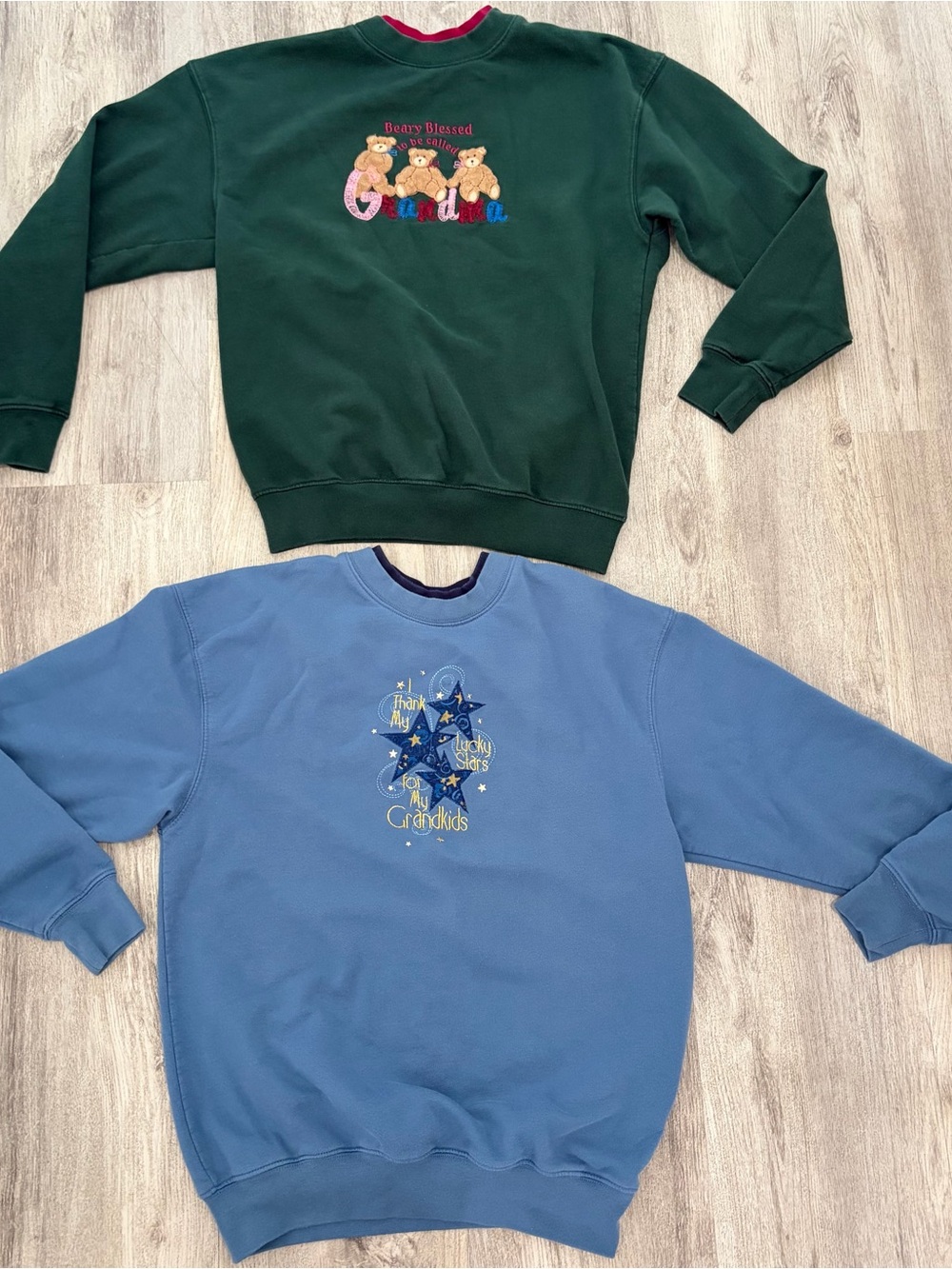 Lot Of 2 VTG MC Sportswear Grandma Sweatshirt Crew Neck Womens M Granny Core 90s